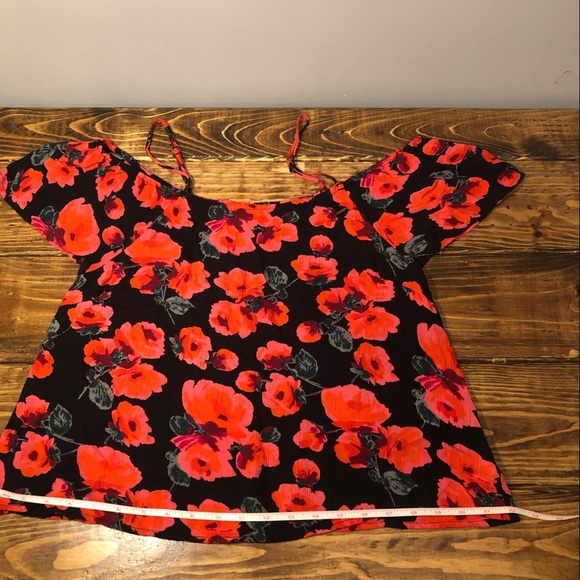 Billabong Black & Red Summer Nights Open-Shoulder Top Size XS - Picture 7 of 9